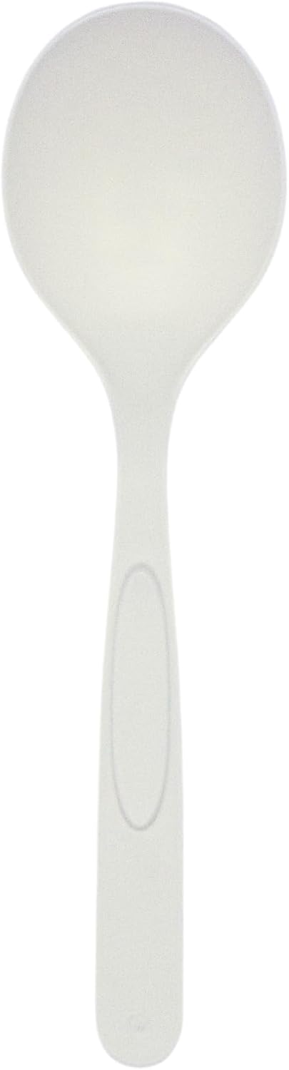 Preserve Compostable Soup Spoon, Made in USA, Medium Weight Cutlery, White, 840 Count