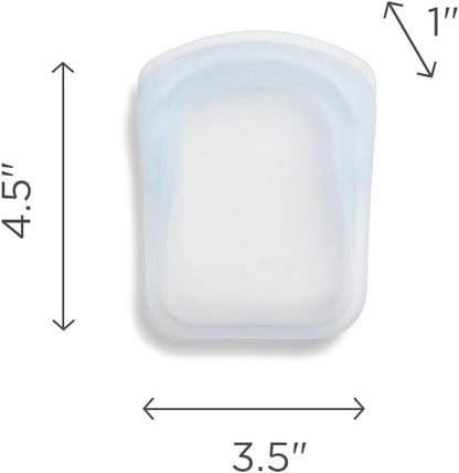 Stasher Premium Silicone Reusable Food Storage Pocket Bag, Aqua, Microwave, Sous Vide, Dishwasher, Oven and Freezer Safe, BPA Free, Leak-free, Eco-friendly, 4 Oz (Pack of 2)