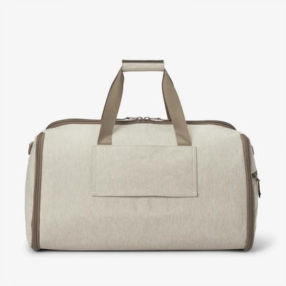 Halfday Convertible 2-in-1 Garment Duffel Weekender Bag 45L | Wrinkle-Free Travel, Hanging Suit Compartment, Shoe Pockets, Trolley Sleeve. Durable & Water-Resistant Carry-On, Stone