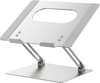 BESIGN LS10 Aluminum Laptop Stand, Ergonomic Adjustable Notebook Stand, Computer Holder Compatible with Air, Pro, Dell, HP, Lenovo More 10-14" Laptops, Silver