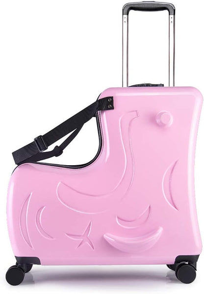 N-A Kids Ride On Suitcase with Wheels, Scooter Luggage for Toddlers Travel, Durable Children's Suitcase for Boys & Girls Ages 2-15 Years