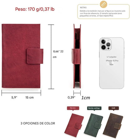 CONTACTS Full Grain Leather Family Passport Holder for 4 Womens Airtag Passport Wallet RFID Blocking Travel Passport Cover with 4 Passport Slot, 6 Card Slot (Red)