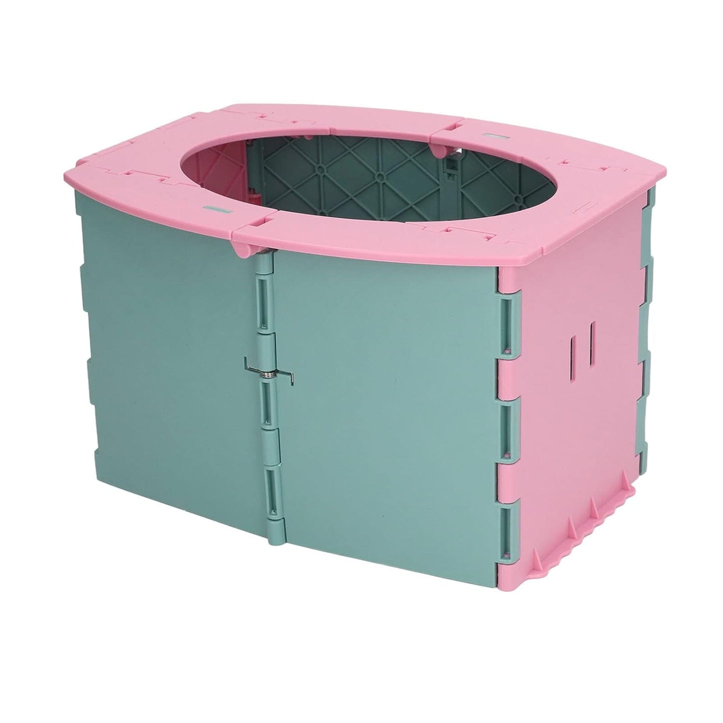 Portable Lightweight Foldable Toddler Potty Baby Toilet Camping Travel (Green Pink)