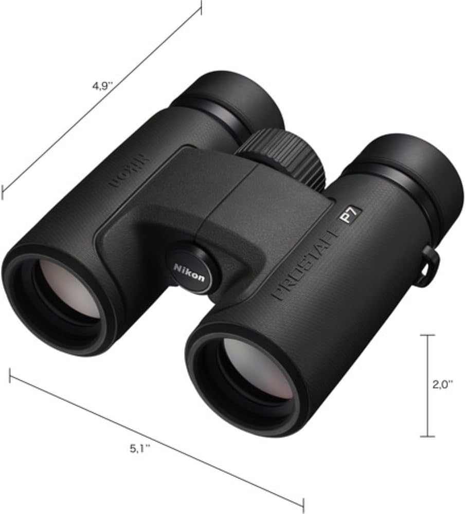 Nikon PROSTAFF P7 8x30 Binoculars Bundled with Harness Strap + Deluxe Cleaning Kit + Smartphone to Binocular Adapter + Microfiber Cleaning Cloth (5 Items)