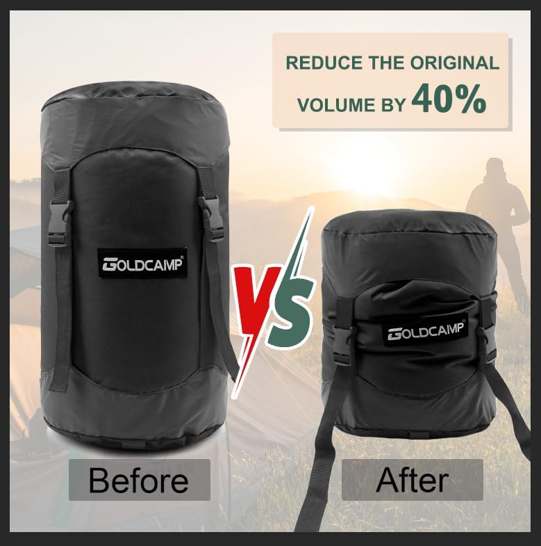 Outdoor Storage Stuff Sacks, Camping Gear Organizer (Black, XL)
