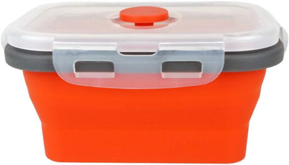 ECOmorning 3 Piece Silicone Food Storage Containers Collapsible Silicone Bowl with Airtight Silicone Lids, Collapsible Lunch Box - Microwave, & Freezer Safe, 350ML