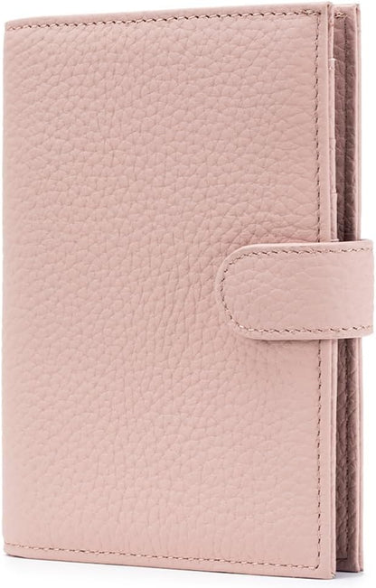 Leather RFID Slim Passport Holder for Travel Women – Passport Wallet for Men with Passport Cover & 3 Card Slots, Zippered Coin Pocket, Cash Holder – Travel Organizer Gift Box (Pink)