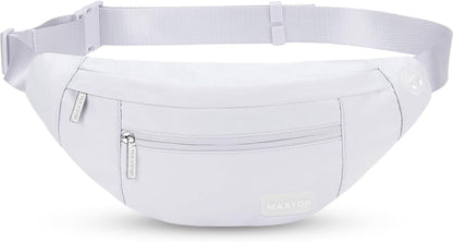 MAXTOP Large Crossbody Fanny Pack with 4-Zipper Pockets,Gifts for Enjoy Sports Festival Workout Traveling Running Casual Hands-Free Wallets Waist Pack Phone Bag Carrying All Phones