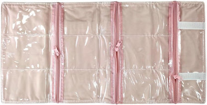 Travel Jewelry Roll Bag Portable Organizer Pouch With Grids&PVC Cover Storage Bags for Necklace, Bracelet, Bracelet,Ring, Badge, Pendant