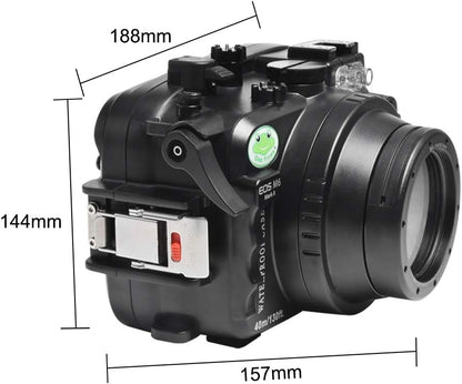 Sea frogs Underwater Camera Case Compatible with Canon EOS M6 Mark II 28MM IPX8 40m/130ft Maximum Diving Depth Waterproof Camera Housing for Diving, Surfing, Rowing, Skiing