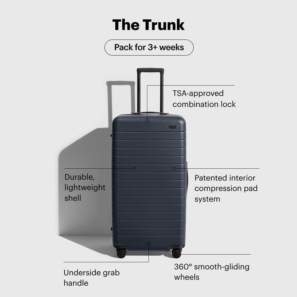 Away Large Trunk Luggage, 31 Inch Hardside Suitcase with Spinner Wheels, Lightweight & Durable, TSA Lock, Ideal for Long Trips, Sea Green