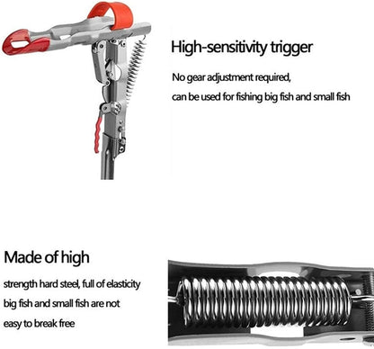 Fishing Rod Holder Smart Fish Catcher Fishing Pole Holders Automatic Spring Tip-Up Hook with Stainless Steel Ground Support Fish Pole Rack