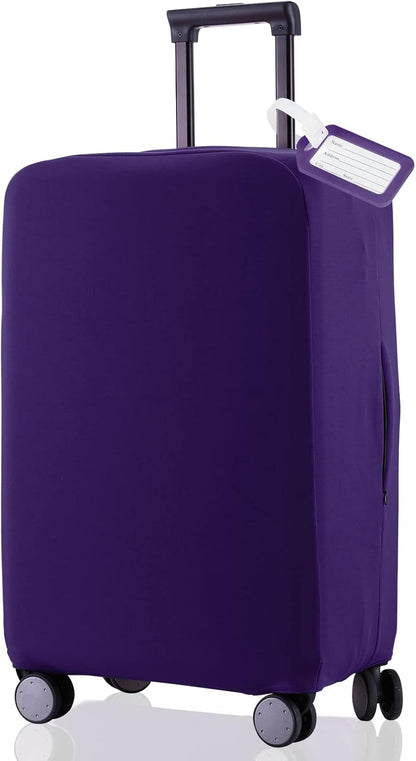Travel Luggage Cover Suitcase Protector Scratch-Resistant Fit 19-31 Inch Suitcase, Not Included Suitcase (Purple, M(24-25 inch))