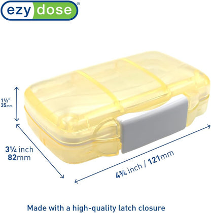 EZY DOSE Moisture-Proof Pill Case, Medicine Planner, Vitamin Organizer Box, Travel-Friendly, Latch-Closure to Secure Contents, 7 Individual Compartments Multiple Sizes with Tight Seal, Medium, Cream