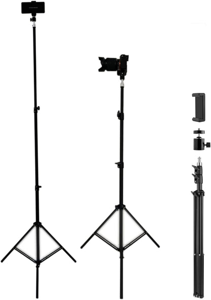 Up to 82.6 Inch Tall Tripod for Cell Phone and Lightweight Camera, Super Tall Tripod with Cell Phone Holder for iPhone 14 Pro Max, 13 Pro Max, Galaxy S22 Ultra, Action Cameras