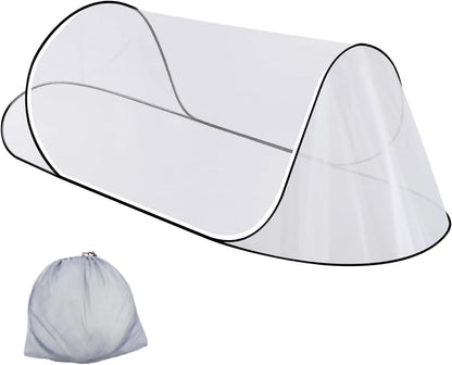 200 * 80 * 56 Large Size Mosquito Net Ultra Light Pop-up Foldable Mosquito Net Suitable for Camping Travel Terrace Bed Portable Easy and Quick Installation (1 pcs) (White)