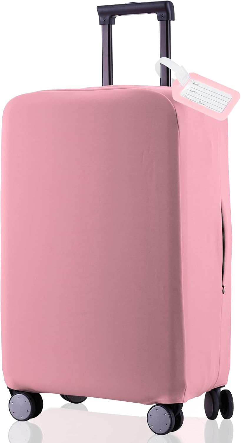 Travel Luggage Cover - Scratch-Resistant Fit 19-31 Inch, Pink (S(19-21 inch))