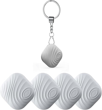 Key Finder, Bluetooth Tracker Item Locator with Key Chain for Keys Pet Wallets or Backpacks and Tablets, Batteries Include (Gray, 4 Pack)