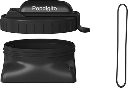Collapsible Water Bottles caps for Travel Gym Hiking Camping (Upgrade Straw Black Cap) Note:Not applicable to bottles of Upgrade Type2/Type3 bottles