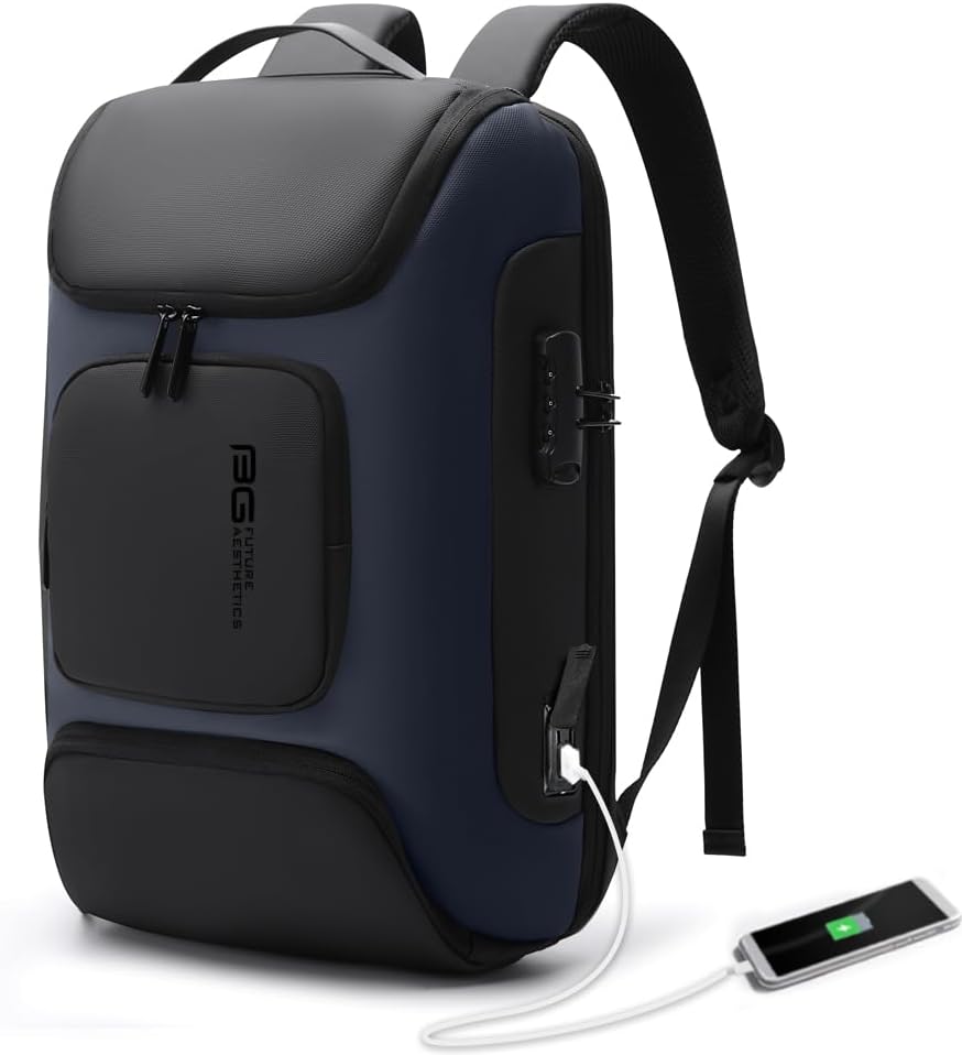 BANGE Anti Theft Backpack,Slim Laptop Backpacks Fit for 15.6 INCH，Business Backpack with USB Charging Port,Men Travel Backpack for Men and Women