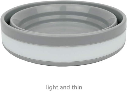 CARTINTS Silicone Collapsible Food Storage Containers with Lids Collapsible Containers Ideal for Travel and Camping, Hiking,32oz/950ml (Grey)