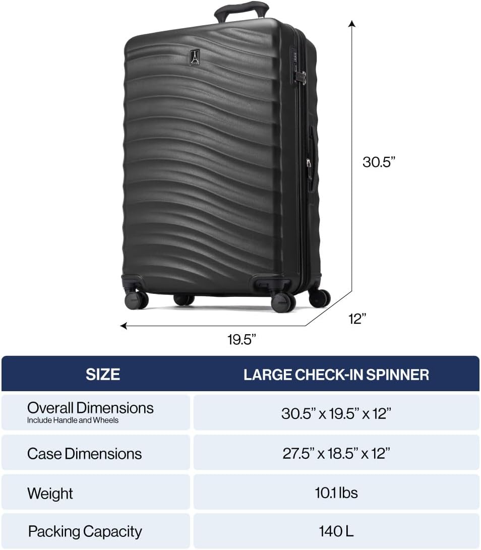 Travelpro Maxlite Air V2 Hardside Expandable Checked Luggage, 8 Spinner Wheels, Lightweight Hard Shell Suitcase, TSA lock, Shadow Grey, Checked Large 28-Inch