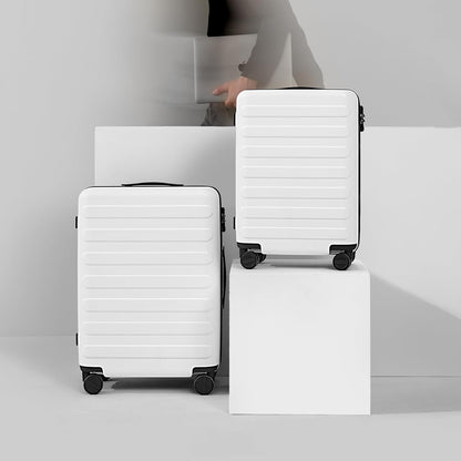 Carry on Luggage 22 X 14 X 9 Airline Approved, 20 Inch Luggage for 3-5 Days Travel, Double Spinner Wheels, 100% Hardshell PC, TSA Lock (05-Lily White (Basic), Checked 24-Inch)