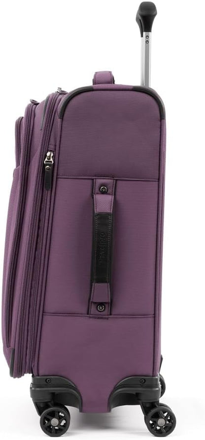 Travelpro Tourlite Softside 2-Piece Set, Expandable Luggage with 4 Spinner Wheels, Lightweight Suitcase, 21" Carry-On, 25" Checked Medium, Deep Purple