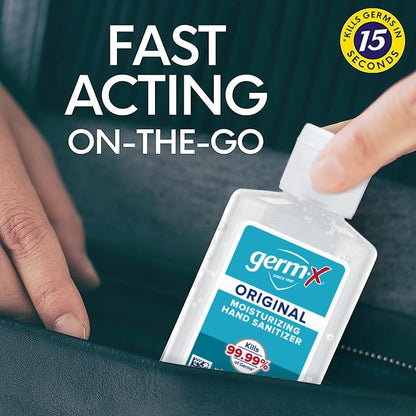 Germ-X Original Hand Sanitizer, Non-Drying Moisturizing Gel with Vitamin E, Instant and No Rinse Formula, Bulk Mini Travel Size for On-The-Go, 2 Fl Oz (Pack of 48)