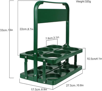 Portable Drink Carrier for Big Cups, Foldable Plastic Cup Holder, Reusable Cup Holder Carrier with Handle, Drink Delivery Carrier, Green Doordash