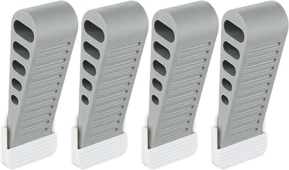 JQK Rubber Door Stopper Wedge, Grey 4 Pack Soft TPR Premium Door Stops for Bottom of Heavy Duty Door on Tile, Concrete, Carpet, Wooden Floor, DSB61-GY-P4