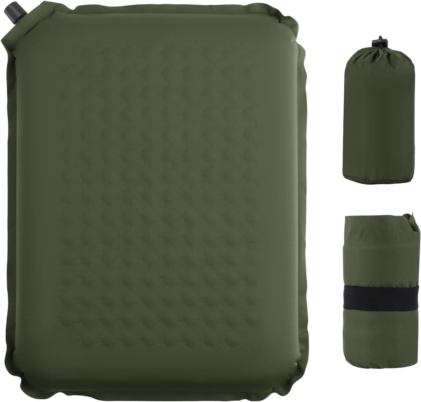 Self-Inflating Airplane Seat Cushion for Long Flights – Portable Travel Cushion Airplane Seat - Memory Foam Travel Seat Cushion Providing Pressure Relief and Premium Comfort (Olive Green)