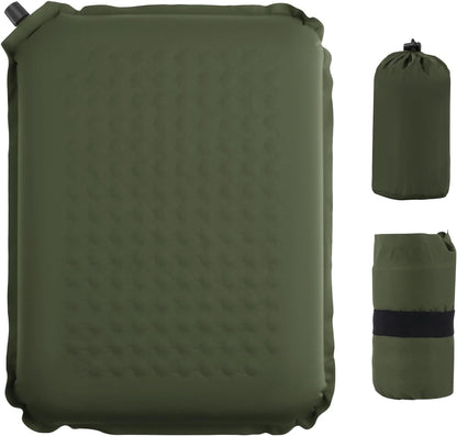 Self-Inflating Airplane Seat Cushion for Long Flights – Portable Travel Cushion Airplane Seat - Memory Foam Travel Seat Cushion Providing Pressure Relief and Premium Comfort (Olive Green)