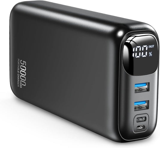 Portable Charger 50000mAh Power Bank - 22.5W Fast Charging External Battery Pack,USB-C Portable Phone Charger for iPhone 16/15/14/13 Pro Android Samsung, for Travel Camping Essential