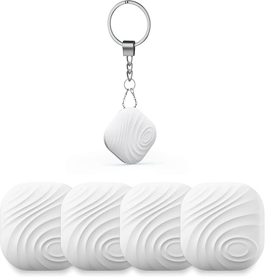 Key Finder, Bluetooth Tracker Item Locator with Key Chain for Keys Pet Wallets or Backpacks and Tablets, Batteries Include -White