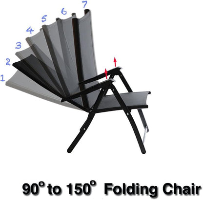 Heavy Duty Durable Adjustable Reclining Folding Chair Outdoor Indoor Garden Pool (1)