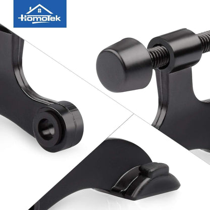 HOMOTEK 12 Pack Hinge Pin Black Door Stopper,Adjustable Deluxe Heavy Duty Door Stopper 2-1/2"x1-3/4”,with Black Rubber Bumper Tips