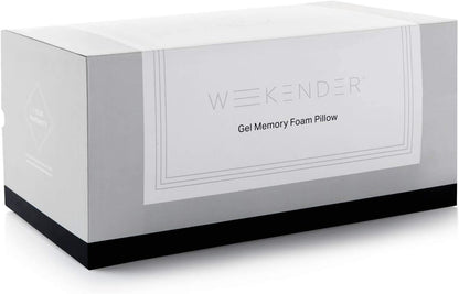 WEEKENDER Gel Queen Size-1-Pack-Medium Plush Feel-Neck and Shoulder Support-Side, Stomach, and Back Sleepers-Home, Hotel, & Hospital Essentials-CertiPur Certified Memory Foam Pillow, Blue