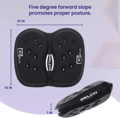 GSeat Lite Travel Gel and Foam Cushion - for Back Pain, Sciatica, Pressure Relief, and Tailbone Discomfort - Promotes Healthy Posture - Ergonomic Comfort - for Car, Commute, Airplane and Travel