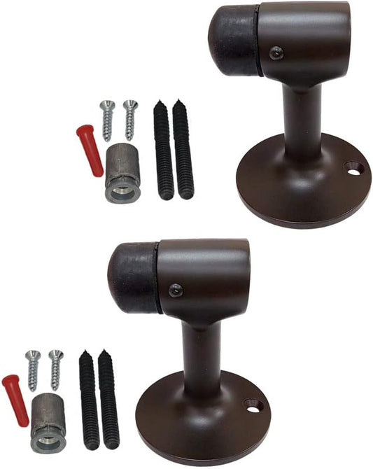 QCAA Solid Brass Door Stop, 3", Height, ORB(Oil-Rubbed Bronze), 2 Pack