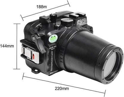 Sea frogs Underwater Camera Case Compatible with Canon EOS M6 Mark II 18-150MM IPX8 40m/130ft Maximum Diving Depth Waterproof Camera Housing for Diving, Surfing, Rowing, Skiing