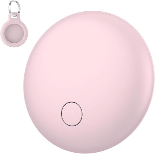 Air Tracker Tags 4-Pack, Item Finders Work for Apple Find My APP(iOS Only) Tracker Tags for Keys, Luggage, Bag etc,Replaceable Battery, Loud Beep, IP68 Waterproof with Holder Keychain, Lotus Root Pink