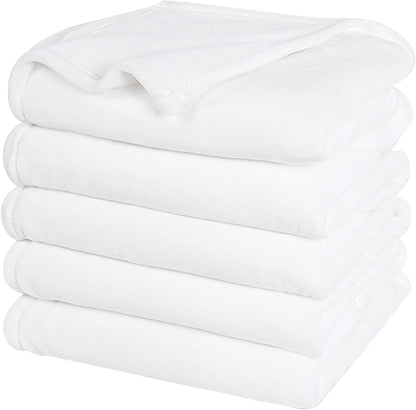 PHF Oversized King Fleece Blanket 120"x120", No Shed No Pilling Big Soft Blanket, Extra Large 10'x 10' Lightweight for Bed, Sofa Travel and Camping, Suitable for All Season, White