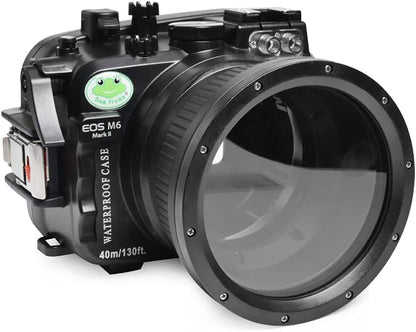Sea frogs Underwater Camera Case Compatible with Canon EOS M6 Mark II 15-45MM 18-55MM IPX8 40m/130ft Maximum Diving Depth Waterproof Camera Housing for Diving, Surfing, Rowing, Skiing