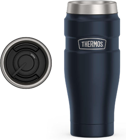 THERMOS Stainless King Vacuum-Insulated Travel Tumbler, 16 Ounce, Midnight Blue