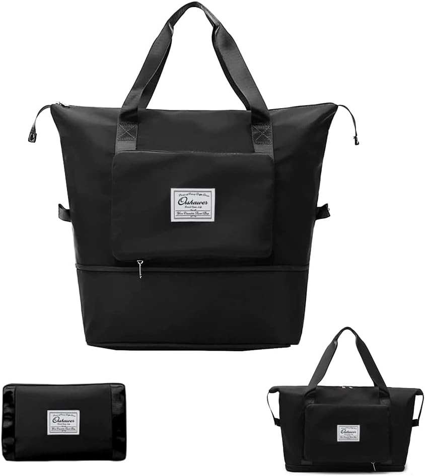 Large Capacity Foldable Travel Bag Expandable Portable Carry on Bag Dry&Wet Separation Sports Duffel Bags