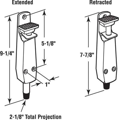 Pacific Doorware Heavy Duty Spring Loaded Step Down Push On Door Holder/Stopper (2, Duronotic)