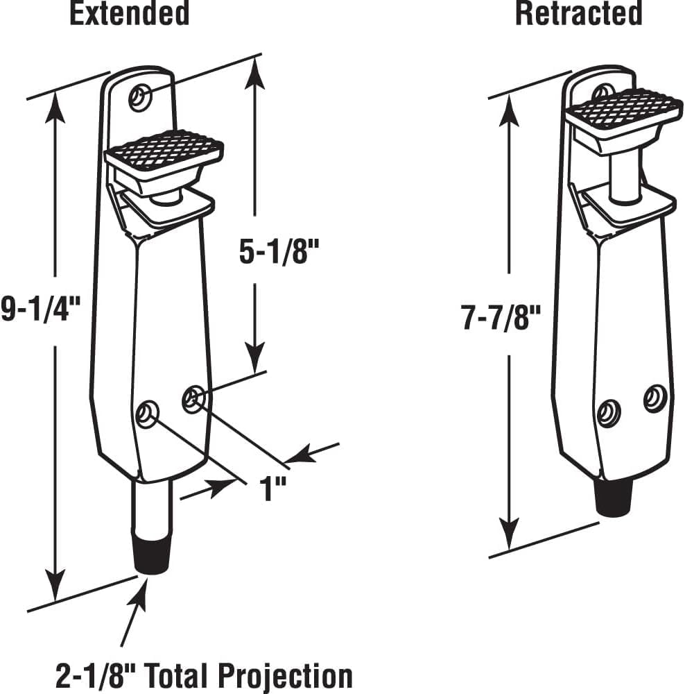 Pacific Doorware Heavy Duty Spring Loaded Step Down Push On Door Holder/Stopper (3, Aluminum)