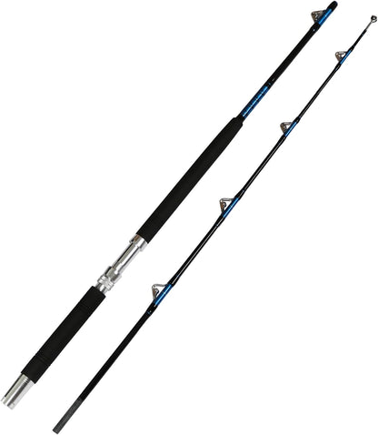 Fiblink Saltwater Offshore Heavy Trolling Fishing Rod Big Game Conventional Boat Fishing Roller Rod Pole with All Roller Guides (Heavy Power, 5-Feet 1-Inch)