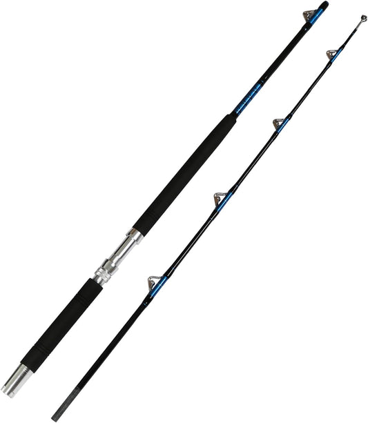 Fiblink Saltwater Offshore Heavy Trolling Fishing Rod Big Game Conventional Boat Fishing Roller Rod Pole with All Roller Guides (Heavy Power, 5-Feet 1-Inch)